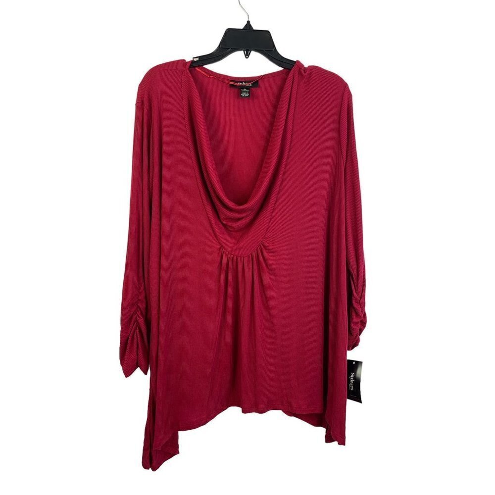 Style & Co. Women's Couture Berry Cowl Neck Top